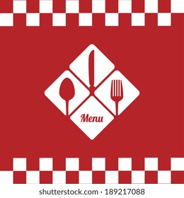 Restaurant design over red background, vector illustration