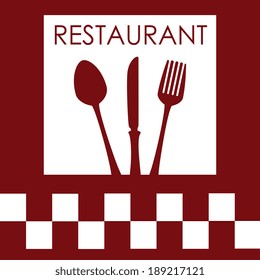 Restaurant design over red background, vector illustration