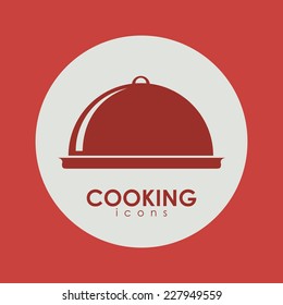Restaurant design over red background,  vector illustration