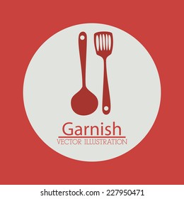 Restaurant design over red background,  vector illustration
