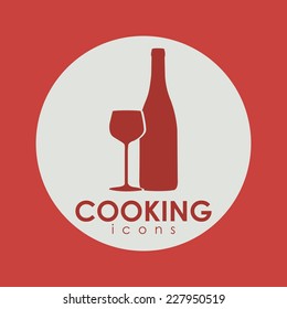 Restaurant design over red background,  vector illustration