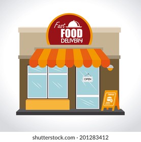 Restaurant Design Over White Background, Vector Illustration