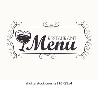 Restaurant design over white background, vector illustration