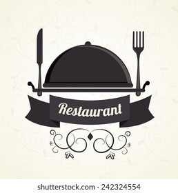 Restaurant design over white background, vector illustration