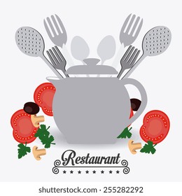 Restaurant design over white background, vector illustration.