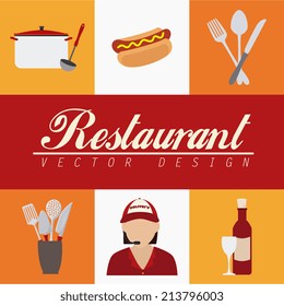 Restaurant design over white and yellow background,vector illustration