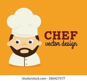 Restaurant design over yellow background, vector illustration