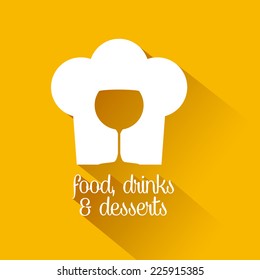 Restaurant design over yellow background, vector illustration