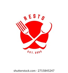 Restaurant design, spoon and fork crossed 