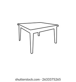 Restaurant dining table, restaurant, chairs and table icons in architectural plan. Office and home furniture, top view. Vector line