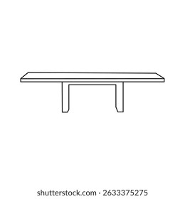 Mesa de jantar do restaurante, restaurante, cadeiras e ícones da mesa no plano arquitetônico. Móveis de escritório e casa, vista de cima. Linha de vetor