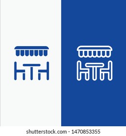 Restaurant, Dinner, Eat, Spring Line and Glyph Solid icon Blue banner Line and Glyph Solid icon Blue banner. Vector Icon Template background