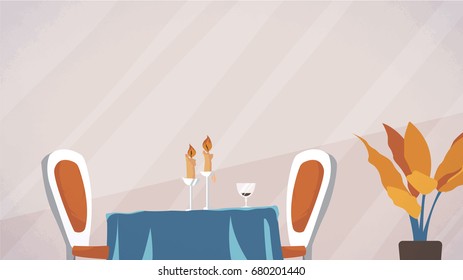 Restaurant dinner table for two. Save the date. Background Vector for print, projects, advertise 