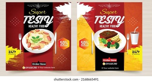 Restaurante con descuento comida Burger Flyer Design, Todays Menu snet Chinese food and Template, Delicious Fast Food Pizza Poster, social media post template Banner