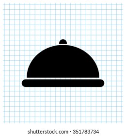 Restaurant dish - black vector icon