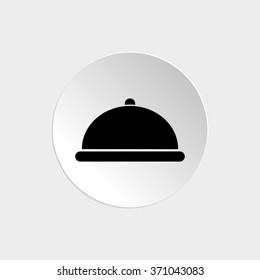 Restaurant dish  - black vector icon