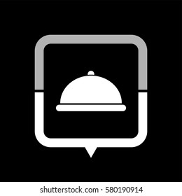 Restaurant dish  - black vector icon