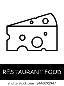 Restaurant dish, cheese with holes icon. Fermented milk product, gourmet craftsmanship, culinary creativity, simplicity, silhouette, snack, gourmet food. Delicious, unusual food concept.