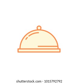 Restaurant dish icon. Kitchen appliances for cooking Illustration. Simple thin line style symbol.