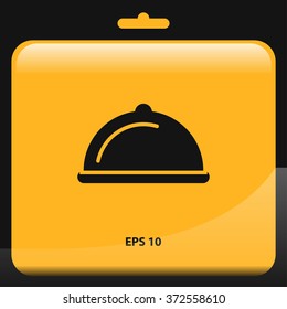 restaurant dish icon. vector illustration