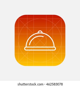 restaurant dish line icon