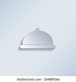 Restaurant dish - paper vector icon