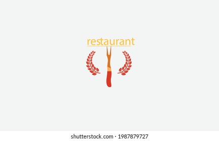 Diseño del logotipo vectorial del plato de restaurante
