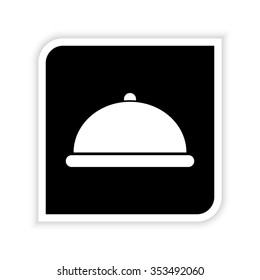 Restaurant dish  - white vector icon