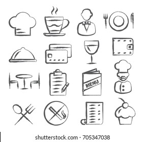 Restaurant Doodle Icons