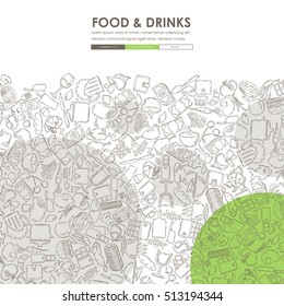 restaurant Doodle Website Template Design