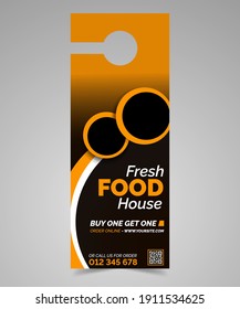 Restaurant Door Hanger Template for print. Creative Design, Easy Customizable and Editable. Business Hanger, Door Hanger, Hangers