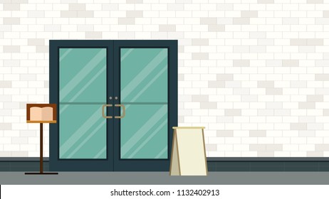 Restaurant Door Vector. Wallpaper. Background. Door Vector. Label.