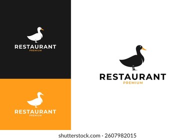 Restaurant duck logo design template vector symbol illustration