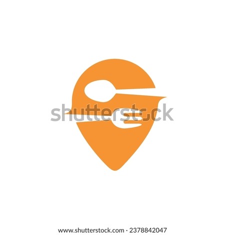 Restaurant to Eat Finder, Spoon and Fork Location Vector Logo Template