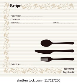 Restaurant ecipe / Kitchen note template / Menu Memo