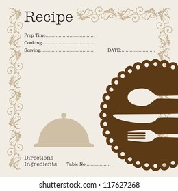 Restaurant ecipe / Kitchen note template / Menu Memo