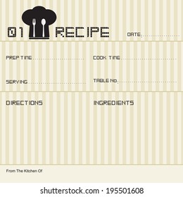 Restaurant ecipe / Kitchen note template / Menu Memo 