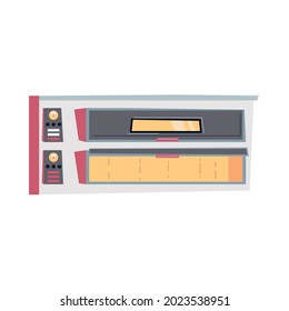 Restaurant electric pizza oven on white background flat vector illustration
