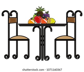 restaurant elegant table with fruits