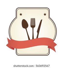 restaurant emblem with cutlery