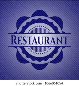  Restaurant emblem with jean background