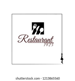 restaurant emblem, label, badge, logo, icon. vector illustration