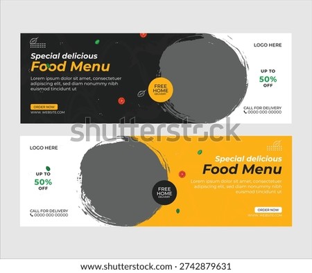 Restaurant fast food cover or web banner design