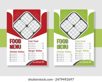 Restaurant fast food menu Design Template. Food Menu Card Design. Menu Card Design For Restaurant.