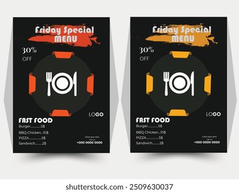 Restaurant fast food menu Design Template.Menu Card Design For Restaurant