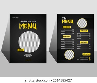 Restaurant fast food menu Design Template vector Eps. Food Menu Card Design For Restaurant and marketing