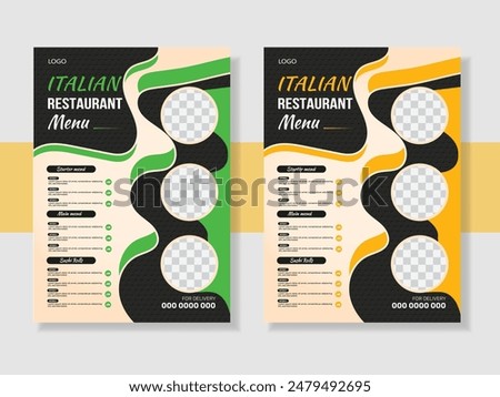 Restaurant fast food menu Design Template. Food Menu Card Design. Menu Card Design For Restaurant.