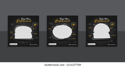 Restaurant Fast Food Social Media Instagram Post Template