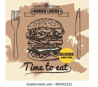 Restaurant Fast Foods burger menu  vector format eps10