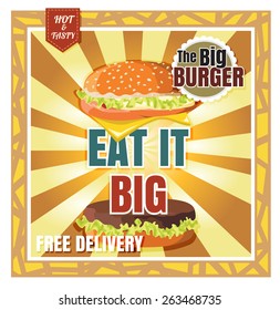 Restaurant Fast Foods menu burger on beautiful background vector format eps10